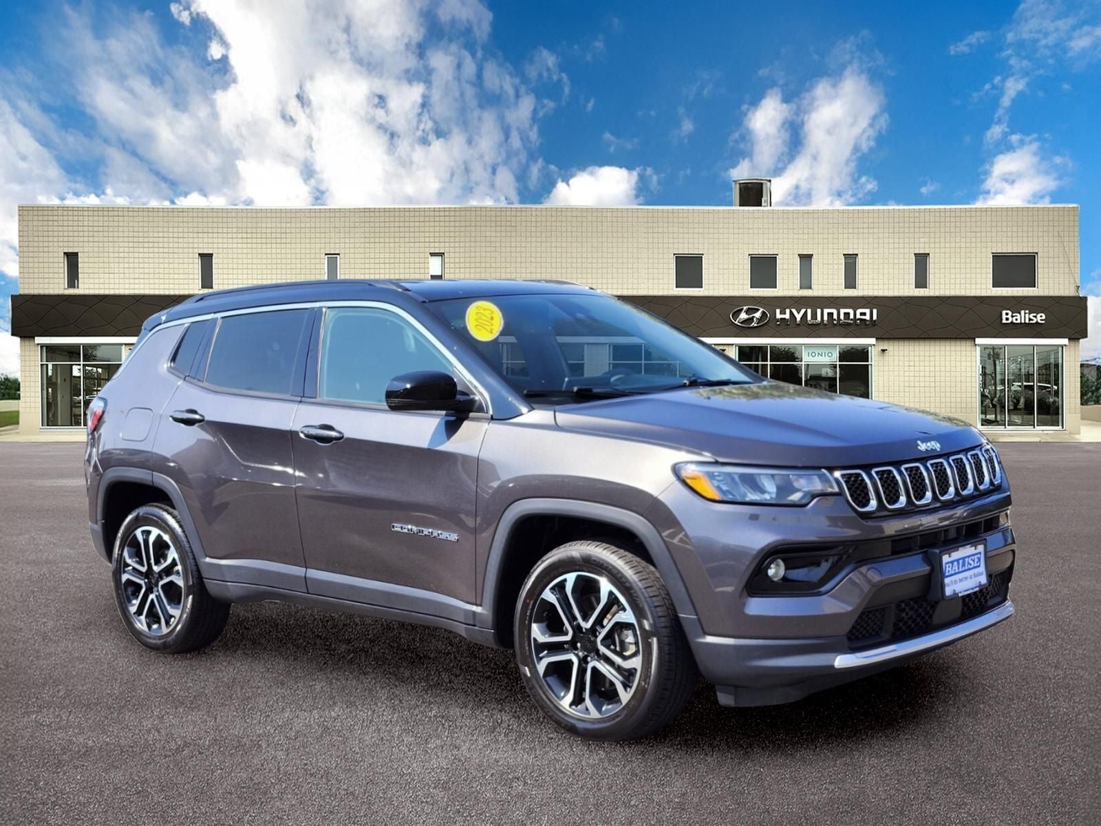 2023 Jeep Compass Limited in Granite Crystal Metallic Clearcoat — front three-quarter view