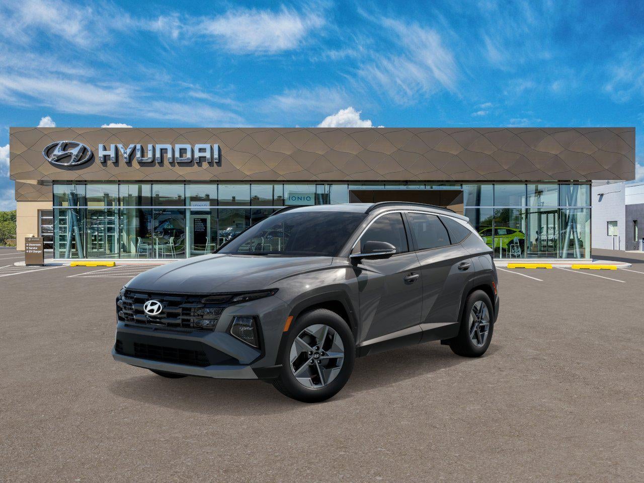 2026 Hyundai TUCSON SEL Premium in Hampton Gray — front three-quarter view