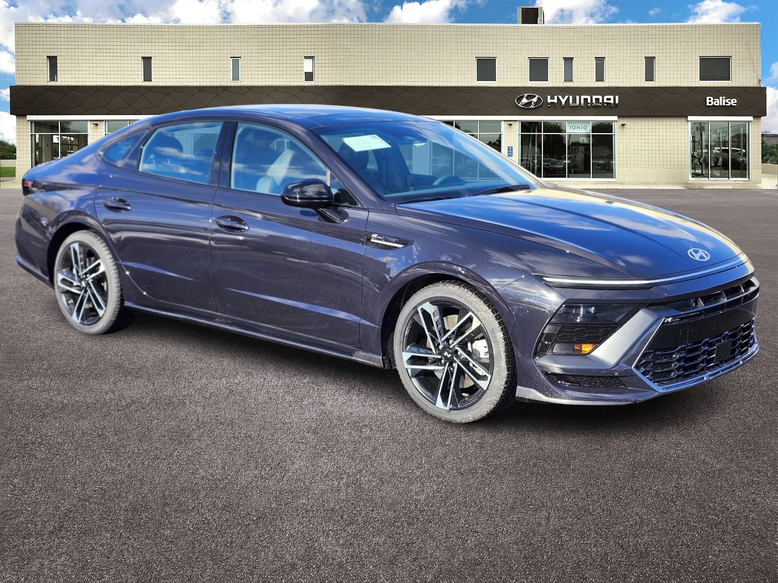 2026 Hyundai SONATA N Line in Carbon Blue — front three-quarter view