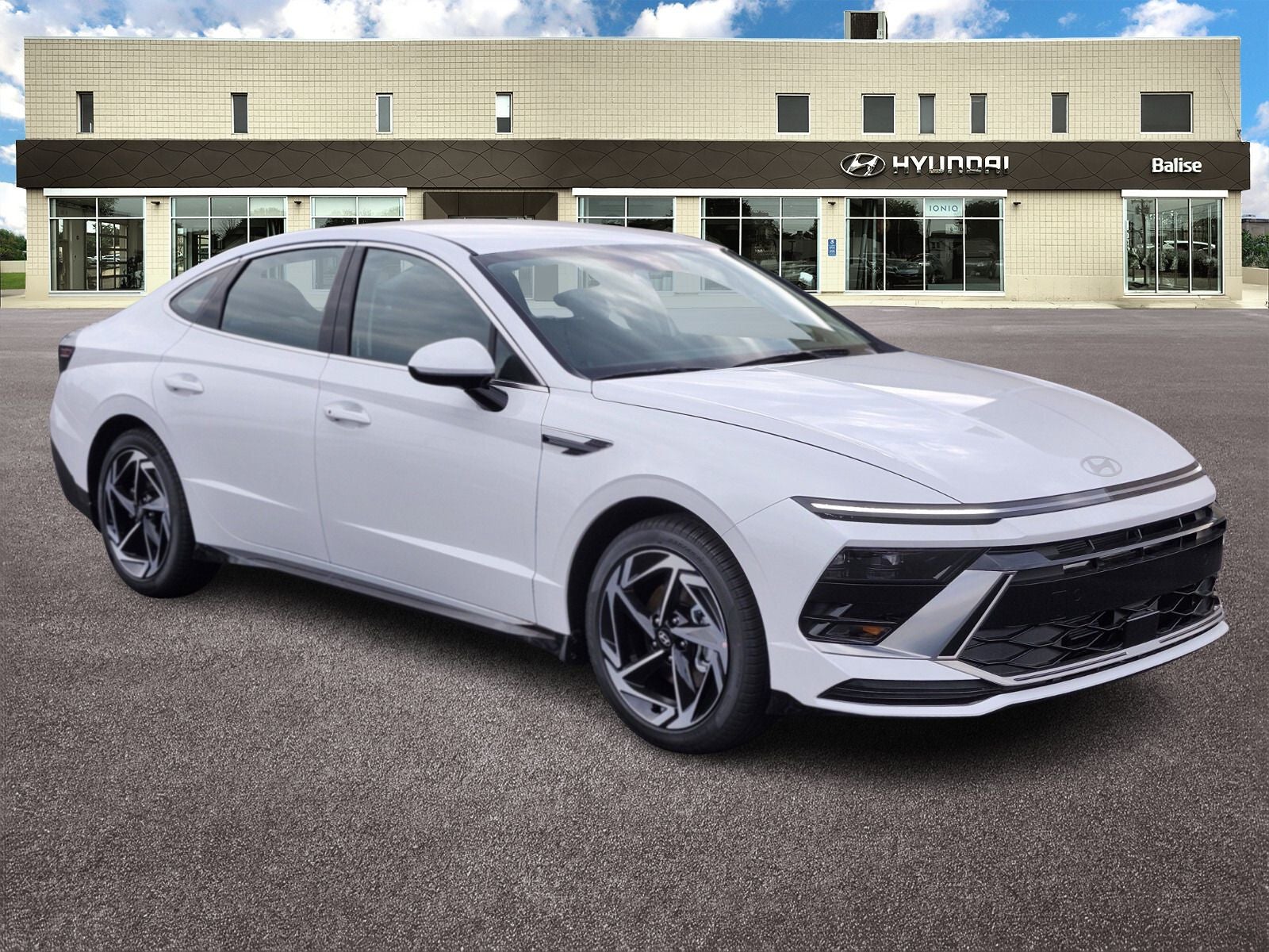 2026 Hyundai SONATA SEL Sport in Serenity White — front three-quarter view