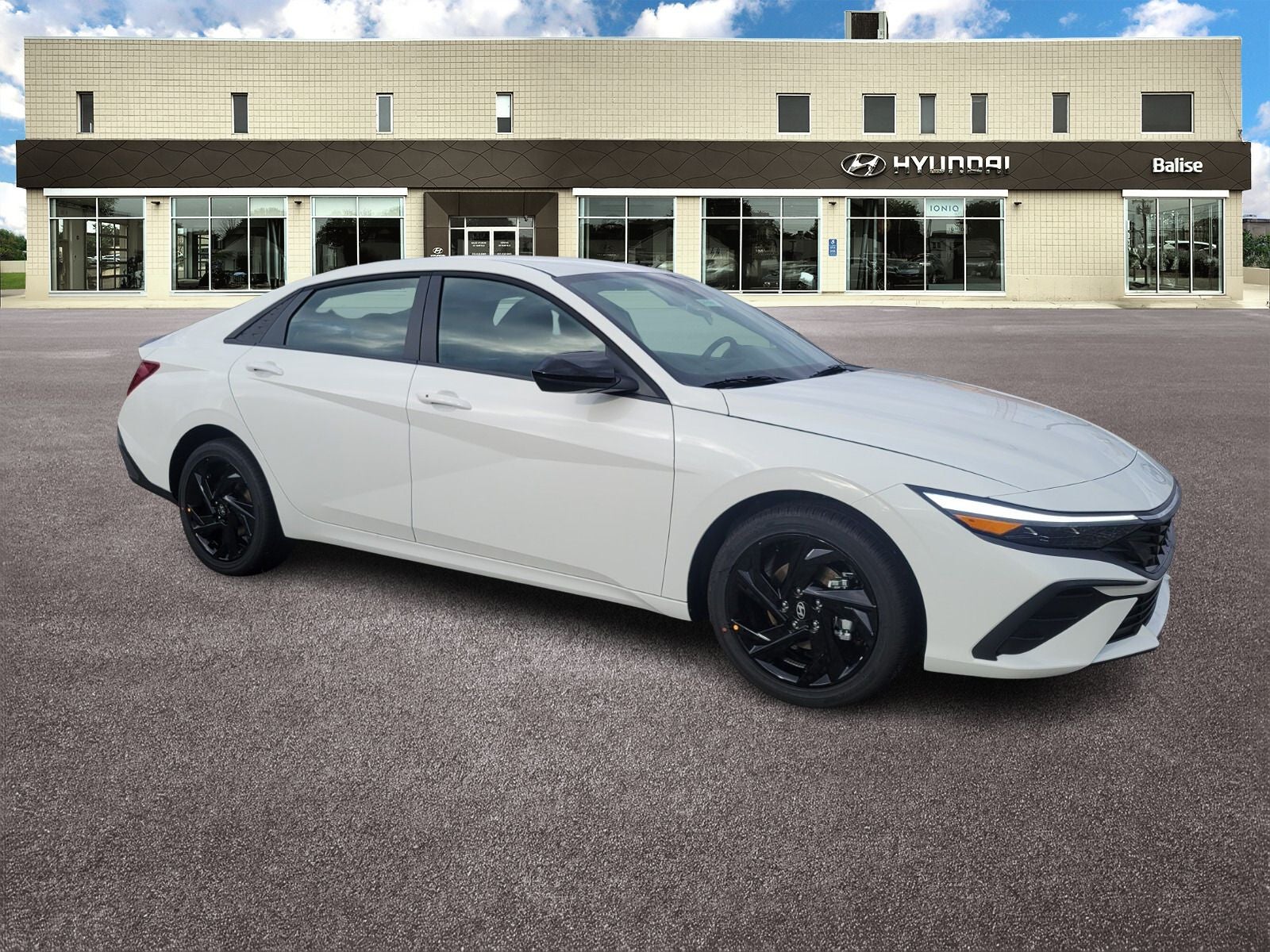 2026 Hyundai ELANTRA HYBRID SEL Sport in Serenity White Pearl — front three-quarter view